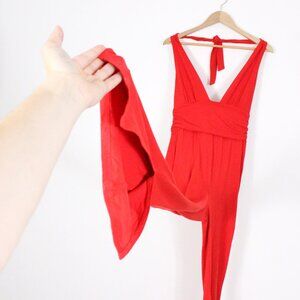 *ASOS Red V Neck Halter Jumpsuit NWT